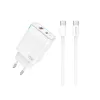 Incarcator retea C107 PD45W QC3.0 cu cablu C - Lightning / Alb